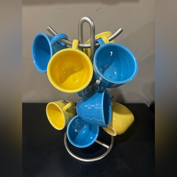 Set of 11 Fiesta Ware Coffee Mugs – 6 Yellow & 5 Turquoise Blue – Homer Laughlin - Picture 1 of 8